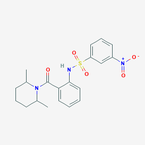 molecular formula C20H23N3O5S B4076774 N-[2-(2,6-dimethylpiperidine-1-carbonyl)phenyl]-3-nitrobenzenesulfonamide 