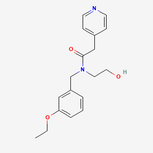molecular formula C18H22N2O3 B4076800 N-(3-ethoxybenzyl)-N-(2-hydroxyethyl)-2-pyridin-4-ylacetamide 