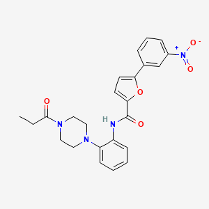 molecular formula C24H24N4O5 B4076905 5-(3-nitrophenyl)-N-[2-(4-propionyl-1-piperazinyl)phenyl]-2-furamide 