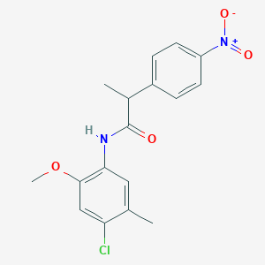 molecular formula C17H17ClN2O4 B4076962 N-(4-chloro-2-methoxy-5-methylphenyl)-2-(4-nitrophenyl)propanamide 