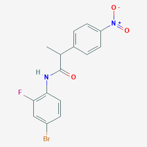 molecular formula C15H12BrFN2O3 B4076965 N-(4-bromo-2-fluorophenyl)-2-(4-nitrophenyl)propanamide 