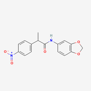 molecular formula C16H14N2O5 B4077021 N-1,3-benzodioxol-5-yl-2-(4-nitrophenyl)propanamide 