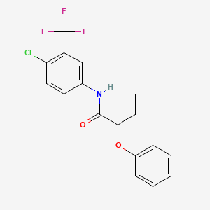 molecular formula C17H15ClF3NO2 B4077032 N-[4-chloro-3-(trifluoromethyl)phenyl]-2-phenoxybutanamide 