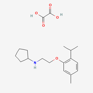 molecular formula C19H29NO5 B4077110 N-[2-(5-methyl-2-propan-2-ylphenoxy)ethyl]cyclopentanamine;oxalic acid 