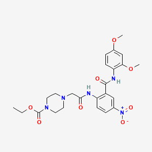 molecular formula C24H29N5O8 B4077138 Ethyl 4-[2-[2-[(2,4-dimethoxyphenyl)carbamoyl]-4-nitroanilino]-2-oxoethyl]piperazine-1-carboxylate 
