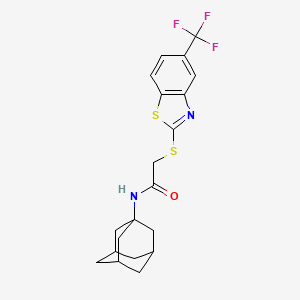 molecular formula C20H21F3N2OS2 B4077198 N-1-adamantyl-2-{[5-(trifluoromethyl)-1,3-benzothiazol-2-yl]thio}acetamide 