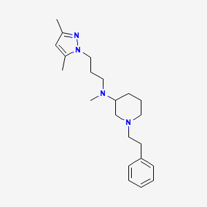 molecular formula C22H34N4 B4077220 N-[3-(3,5-dimethylpyrazol-1-yl)propyl]-N-methyl-1-(2-phenylethyl)piperidin-3-amine 