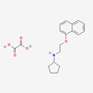 molecular formula C19H23NO5 B4077396 N-(2-naphthalen-1-yloxyethyl)cyclopentanamine;oxalic acid 