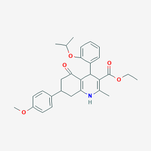 molecular formula C29H33NO5 B407746 ethyl 7-(4-methoxyphenyl)-2-methyl-5-oxo-4-(2-propan-2-yloxyphenyl)-4,6,7,8-tetrahydro-1H-quinoline-3-carboxylate CAS No. 5708-96-3