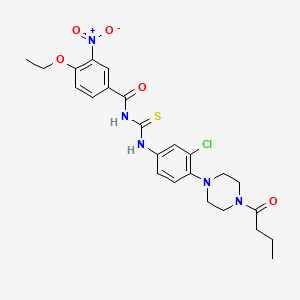 molecular formula C24H28ClN5O5S B4077486 N-{[4-(4-butanoylpiperazin-1-yl)-3-chlorophenyl]carbamothioyl}-4-ethoxy-3-nitrobenzamide 