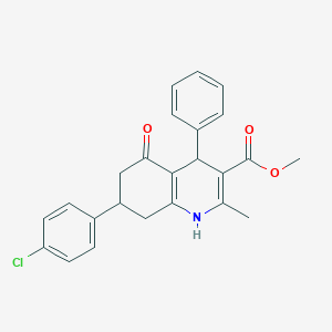 molecular formula C24H22ClNO3 B407749 methyl 7-(4-chlorophenyl)-2-methyl-5-oxo-4-phenyl-1,4,5,6,7,8-hexahydroquinoline-3-carboxylate 
