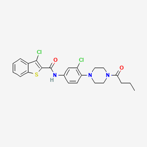 molecular formula C23H23Cl2N3O2S B4077524 N-[4-(4-butanoylpiperazin-1-yl)-3-chlorophenyl]-3-chloro-1-benzothiophene-2-carboxamide 