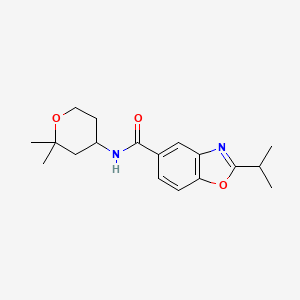 molecular formula C18H24N2O3 B4077580 N-(2,2-dimethyloxan-4-yl)-2-propan-2-yl-1,3-benzoxazole-5-carboxamide 