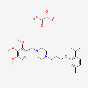 molecular formula C29H42N2O8 B4077585 1-[3-(5-Methyl-2-propan-2-ylphenoxy)propyl]-4-[(2,3,4-trimethoxyphenyl)methyl]piperazine;oxalic acid 