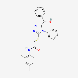 molecular formula C25H24N4O2S B4077593 N-(2,4-dimethylphenyl)-2-[[5-[hydroxy(phenyl)methyl]-4-phenyl-1,2,4-triazol-3-yl]sulfanyl]acetamide 