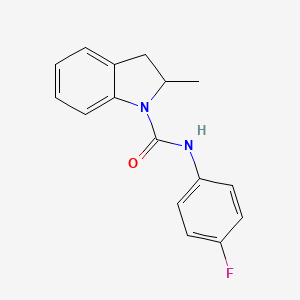 molecular formula C16H15FN2O B4077596 N-(4-fluorophenyl)-2-methyl-2,3-dihydroindole-1-carboxamide 