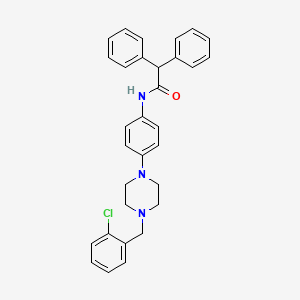 molecular formula C31H30ClN3O B4077606 N-{4-[4-(2-chlorobenzyl)piperazin-1-yl]phenyl}-2,2-diphenylacetamide 