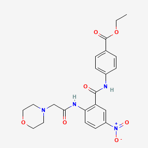 molecular formula C22H24N4O7 B4077640 Ethyl 4-[[2-[(2-morpholin-4-ylacetyl)amino]-5-nitrobenzoyl]amino]benzoate 