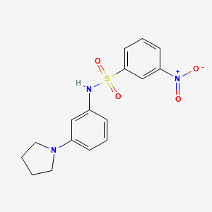 molecular formula C16H17N3O4S B4077641 3-nitro-N-(3-pyrrolidin-1-ylphenyl)benzenesulfonamide 