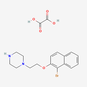 molecular formula C18H21BrN2O5 B4077662 1-[2-(1-Bromonaphthalen-2-yl)oxyethyl]piperazine;oxalic acid 