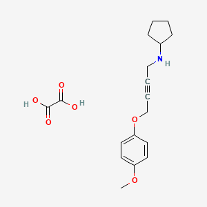 molecular formula C18H23NO6 B4077716 N-[4-(4-methoxyphenoxy)but-2-ynyl]cyclopentanamine;oxalic acid 