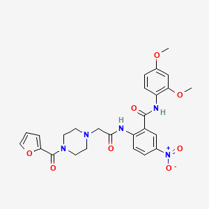 molecular formula C26H27N5O8 B4077759 N-(2,4-dimethoxyphenyl)-2-[[2-[4-(furan-2-carbonyl)piperazin-1-yl]acetyl]amino]-5-nitrobenzamide 