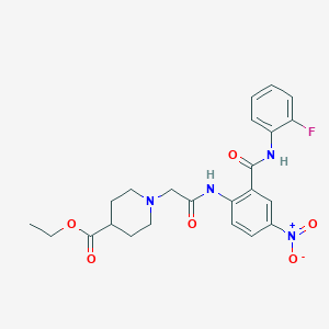 molecular formula C23H25FN4O6 B4077852 Ethyl 1-[2-[2-[(2-fluorophenyl)carbamoyl]-4-nitroanilino]-2-oxoethyl]piperidine-4-carboxylate 