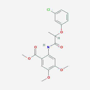 molecular formula C19H20ClNO6 B4077860 Methyl 2-[2-(3-chlorophenoxy)propanoylamino]-4,5-dimethoxybenzoate 