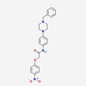 molecular formula C25H26N4O4 B4078162 N-[4-(4-benzylpiperazin-1-yl)phenyl]-2-(4-nitrophenoxy)acetamide 