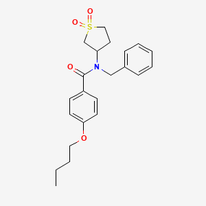 molecular formula C22H27NO4S B4078240 N-benzyl-4-butoxy-N-(1,1-dioxidotetrahydrothiophen-3-yl)benzamide 