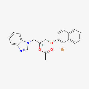 molecular formula C22H19BrN2O3 B4078253 [1-(Benzimidazol-1-yl)-3-(1-bromonaphthalen-2-yl)oxypropan-2-yl] acetate 