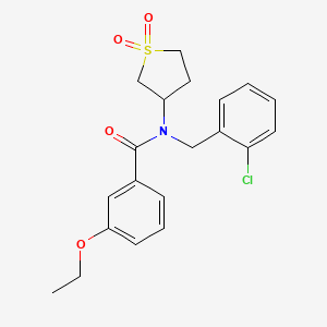 molecular formula C20H22ClNO4S B4078307 N-[(2-CHLOROPHENYL)METHYL]-N-(11-DIOXO-1LAMBDA6-THIOLAN-3-YL)-3-ETHOXYBENZAMIDE 