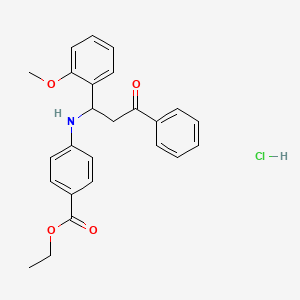 molecular formula C25H26ClNO4 B4078366 Ethyl 4-[[1-(2-methoxyphenyl)-3-oxo-3-phenylpropyl]amino]benzoate;hydrochloride 