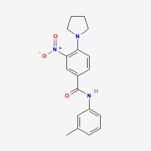 molecular formula C18H19N3O3 B4078407 N-(3-methylphenyl)-3-nitro-4-(pyrrolidin-1-yl)benzamide 