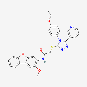 molecular formula C30H25N5O4S B4078564 2-{[4-(4-ethoxyphenyl)-5-(3-pyridinyl)-4H-1,2,4-triazol-3-yl]sulfanyl}-N-(2-methoxydibenzo[b,d]furan-3-yl)acetamide 