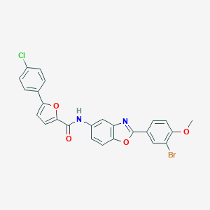 molecular formula C25H16BrClN2O4 B407881 N-[2-(3-bromo-4-methoxyphenyl)-1,3-benzoxazol-5-yl]-5-(4-chlorophenyl)furan-2-carboxamide 