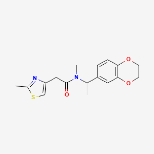 molecular formula C17H20N2O3S B4078846 N-[1-(2,3-dihydro-1,4-benzodioxin-6-yl)ethyl]-N-methyl-2-(2-methyl-1,3-thiazol-4-yl)acetamide 
