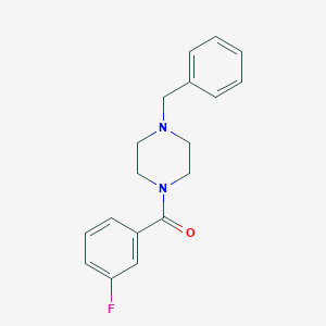 molecular formula C18H19FN2O B407888 1-[(3-fluorophenyl)carbonyl]-4-(phenylmethyl)piperazine 