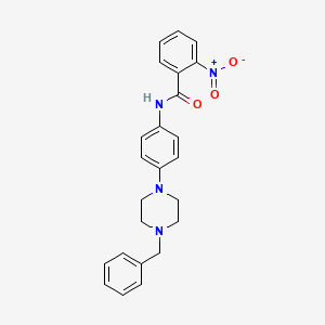 molecular formula C24H24N4O3 B4079019 N-[4-(4-benzylpiperazin-1-yl)phenyl]-2-nitrobenzamide 