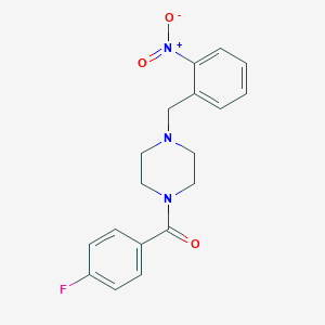 molecular formula C18H18FN3O3 B407904 1-(4-FLUOROBENZOYL)-4-[(2-NITROPHENYL)METHYL]PIPERAZINE 