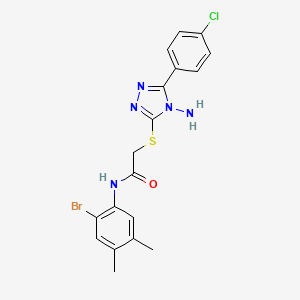 molecular formula C18H17BrClN5OS B4079058 2-{[4-amino-5-(4-chlorophenyl)-4H-1,2,4-triazol-3-yl]sulfanyl}-N-(2-bromo-4,5-dimethylphenyl)acetamide 