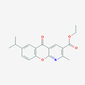 molecular formula C19H19NO4 B407906 ethyl 7-isopropyl-2-methyl-5-oxo-5H-chromeno[2,3-b]pyridine-3-carboxylate 