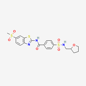molecular formula C20H21N3O6S3 B4079084 N-(6-METHANESULFONYL-1,3-BENZOTHIAZOL-2-YL)-4-{[(OXOLAN-2-YL)METHYL]SULFAMOYL}BENZAMIDE 
