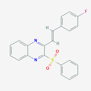 molecular formula C22H15FN2O2S B407912 3-[2-(4-Fluorophenyl)vinyl]-2-quinoxalinyl phenyl sulfone 
