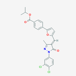 molecular formula C25H20Cl2N2O4 B407921 isopropyl 4-(5-{[1-(3,4-dichlorophenyl)-3-methyl-5-oxo-1,5-dihydro-4H-pyrazol-4-ylidene]methyl}-2-furyl)benzoate 