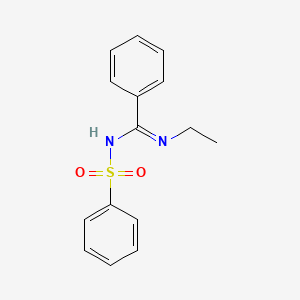 molecular formula C15H16N2O2S B4079299 N-(benzenesulfonyl)-N'-ethylbenzenecarboximidamide 