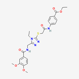 molecular formula C25H29N5O6S B4079307 ethyl 4-[({[5-({[(3,4-dimethoxyphenyl)carbonyl]amino}methyl)-4-ethyl-4H-1,2,4-triazol-3-yl]sulfanyl}acetyl)amino]benzoate 