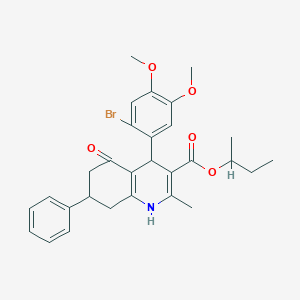 molecular formula C29H32BrNO5 B407932 Butan-2-yl 4-(2-bromo-4,5-dimethoxyphenyl)-2-methyl-5-oxo-7-phenyl-1,4,5,6,7,8-hexahydroquinoline-3-carboxylate 