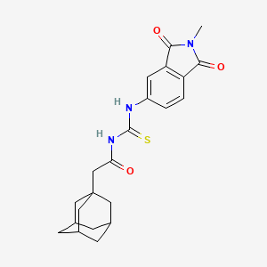 molecular formula C22H25N3O3S B4079389 N-[(2-methyl-1,3-dioxo-2,3-dihydro-1H-isoindol-5-yl)carbamothioyl]-2-(tricyclo[3.3.1.1~3,7~]dec-1-yl)acetamide 