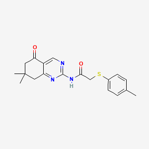 molecular formula C19H21N3O2S B4079428 N-(7,7-DIMETHYL-5-OXO-5,6,7,8-TETRAHYDRO-2-QUINAZOLINYL)-2-[(4-METHYLPHENYL)SULFANYL]ACETAMIDE 